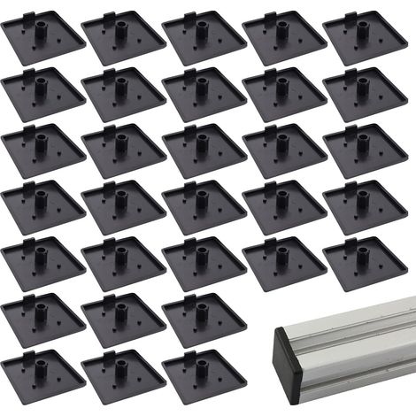 Bouchons à lamelles pour tube carré 40 pièces, embouts en aluminium 30x30, protection plastique pour profilés en aluminium, capuchons de finition pour structures en aluminium, couverture de (1/5)