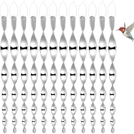 TG71385 REPELENTE DE AVES, PALOMAS Y ESTORNILLOS, ESPIRAL BRILLANTE, 12 PIEZAS