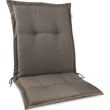 Beautissu HighLux NL - Cojín para sillas de balcón o Asiento Exterior con Respaldo Bajo - 105x50x7 cm - Cojines para tumbonas y terrazas - Made in EU	taupe