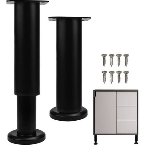 Pieds de Meuble - Acier Inoxydable Réglables 18-30 cm - Pour Table Lit Canapé Chaise - Lot de 2 (1/5)