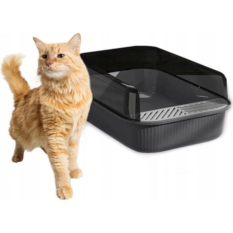 Katzentoilette mit Streuschaufel und offenem Rahmen, Grau K07B
