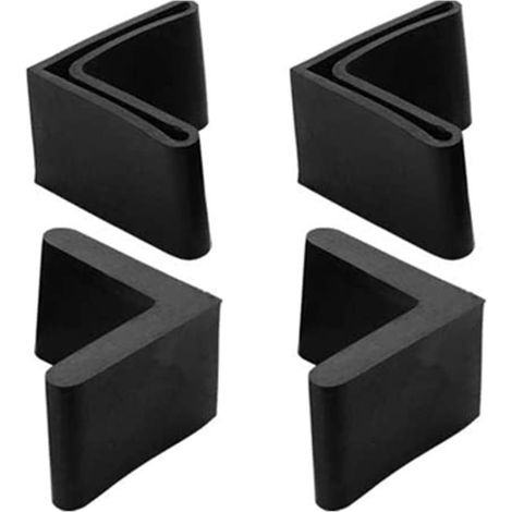 Sollbry Lot de 8 couvre-pieds en caoutchouc en forme de L de 25 x 25 mm (0,98 pouce), embouts de cadre de lit, couvre-pieds en caoutchouc noir pour pieds en fer d'angle (noir) (1/3)
