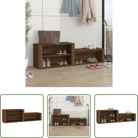 Rangement chaussures - Armoire à chaussures Chêne marron 150x35x45cm Bois d'ingénierie (1/5)