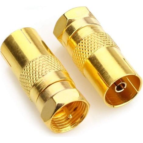 F Male to Female Coaxial Adapter, TV Antenna Coaxial Cable F Connectors Satellite Adapter F Type Screw Connector Plug to RF Coaxial Antenna Adapter