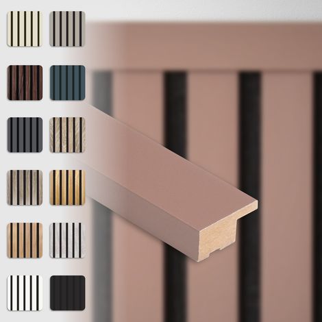 HEXIM Akustikpaneele Zubehör Abschlussleiste Lamellen MDF Wandverkleidung: Mauve, 137.5cm