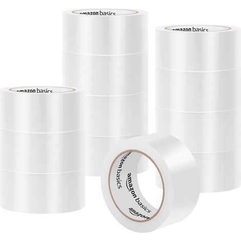 Packung mit 12 transparenten Verpackungsklebebändern für Versand, Umzug und Lagerung
