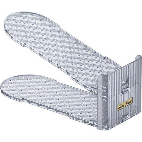 Schuhorganizer mit Schuhfächern, stapelbar, platzsparend (transparent, 3er-Set) B (1/5)