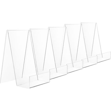 Présentoirs en Acrylique 5 Pièces pour Rangement et Exposition de Livres Surface Lisse, Design Simple pour Magasin et Salle de Classe (1/5)