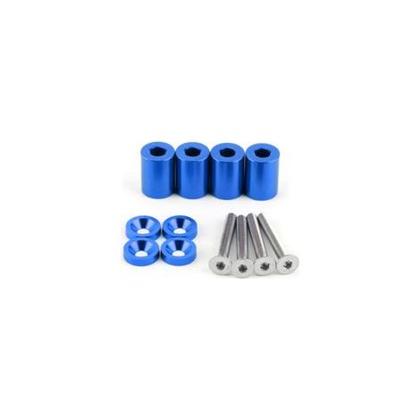 Kit de rehausseurs de capot en alliage d'aluminium, entretoises et vis de fixation pour aérations de capot, pièces modifiées pour voiture de course CarBlue