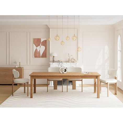 Table à manger extensible 8 à 12 personnes placage chêne - Naturel clair - FOMIREL (1/4)