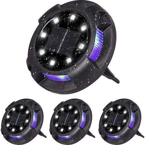 Lot de 4 lampes solaires d'extérieur pour jardin, 8 lampes solaires de sol (1/5)