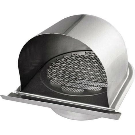 150mm Grille Aeration de Ventilation Inox, Grille de Hotte Cheminée Ronde Extérieur, Grille D'aération U avec Filet Anti-insectes, Grille Ventilation avec 45° Lamelles, pour Cuisine (1/5)