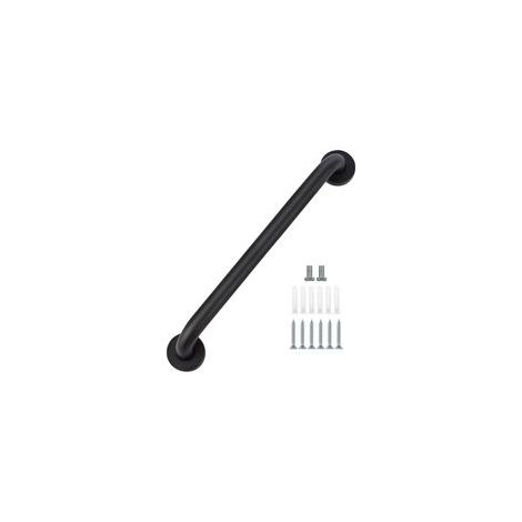 Poignée d’appoint pour baignoire et douche, barre d’appui antidérapante en acier inoxydable pour personnes âgées, fixation murale, 60 cm, couleur noire (1/5)