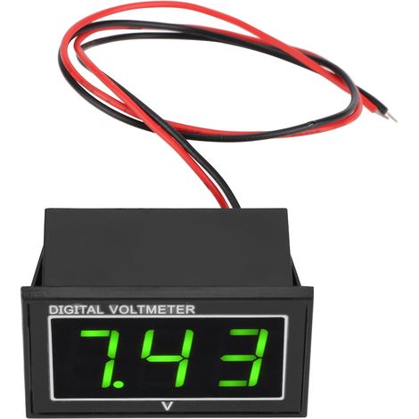 1 Stück digitales 0,56″ LED-Display wasserdichtes Voltmeter DC-Spannungsmessgerät (5-130V, Grün) (1/5)