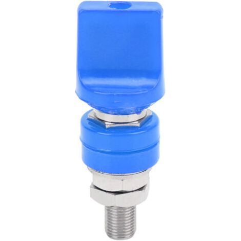 M10 screw terminal connector for high current 100A, compatible with 4mm banana plug, blue (1/5)