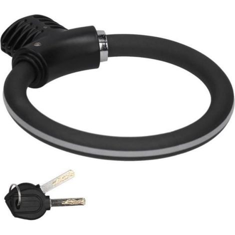 Mini Anneau de Verrouillage de Vélo Câble Antivol de Vélo Accessoire en alliage de zinc Noir mat réfléchissant (1/4)