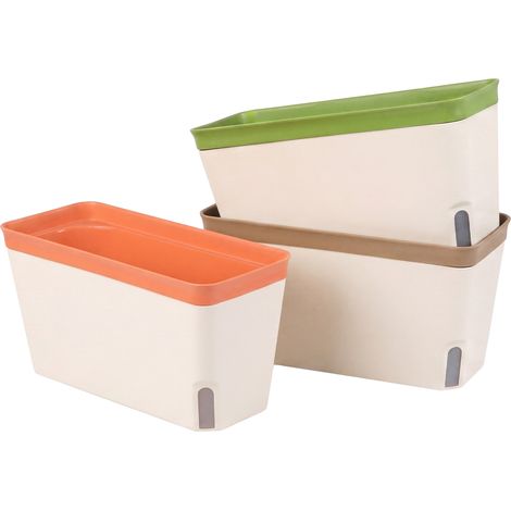 TOQUE 3PCS Self Watering Plant Pots Indoor Herb Planters with Water Level Window (1/5)