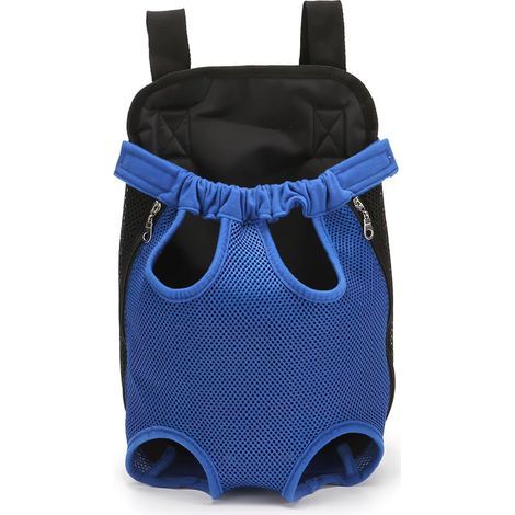 Haustierrucksack, verstellbarer Haustierrucksack, Hunde-Reisetasche, Haustiertransportbox mit Belüftungsdesign (M, Blau) (1/5)