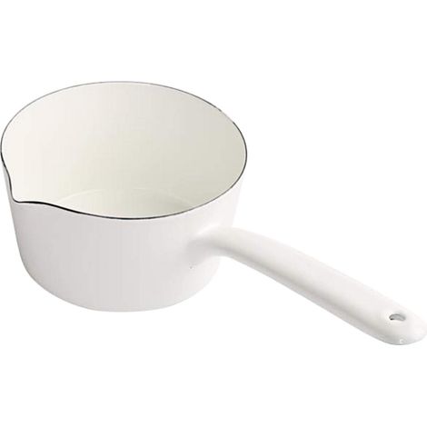 Casserole à lait en émail, 1,2 l, petite casserole à manche en émail, vaisselle de cuisine, convient à tous les types de cuisinières, à induction, gaz, électrique (1/5)