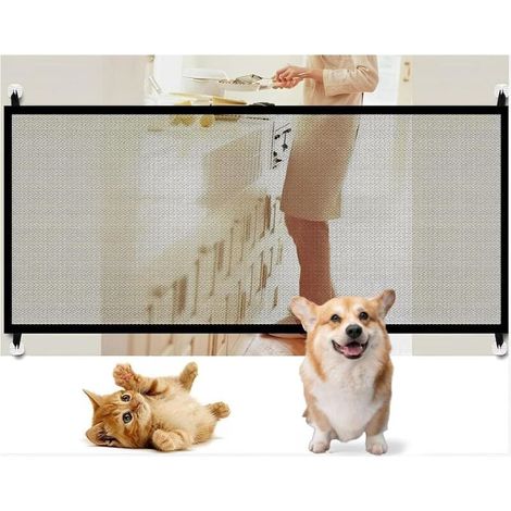 Cancelletto di sicurezza per neonati e cani (11078 cm), cancelletto di sicurezza per scale, bambini o animali domestici, per scale/porte/corridoi, nero (1/3)