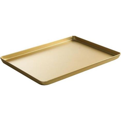 Bandeja expositora de aluminio para panadería y confitería, 400x300x20 mm, color dorado - Hendi 808566