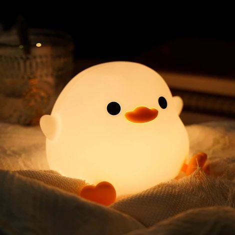 Wiederaufladbare LED-Nachttischlampe in Entenform, lustiges Nachtlicht fürs Kinderzimmer, Helligkeit einstellbar.