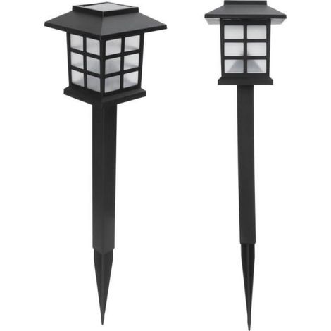 Lumière de pelouse - - Ensemble de 2 lampes solaires LED - Couleur blanche - Plastique - Énergie solaire (1/4)