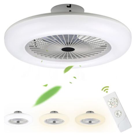 Swanew – Ventilateur de plafond LED silencieux 55cm – Vitesse réglable 3 niveaux – Température de couleur ajustable – Télécommande incluse (1/5)