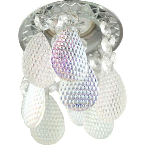 Spot encastré chromé rond cristaux MR16 50W Candellux