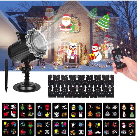 Projecteur LED Extérieur Intérieur 16 Effets, Décoration de Noël & Halloween Animé avec Télécommande (1/5)