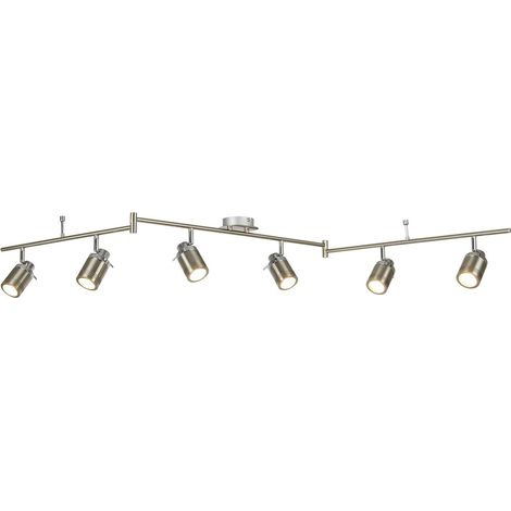 Plafoniera Contemporanea Sansone Acciaio Argento Policarbonato Cromo 6 Luci Gu10