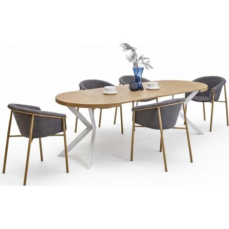 Conjunto de mesas y sillas para comedor Houston 1497 , 75x0x0cm, Diámetro: 100, Número de asientos: 5, Estilo: Contemporary