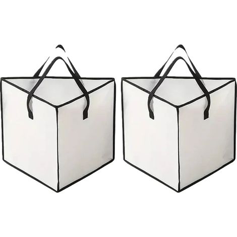 Bolsa de almacenamiento reutilizable, diseño que ahorra espacio, 2 unidades - Blanco (1/2)