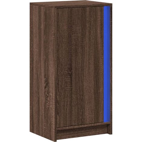 Aparador cómoda cómoda armario mueble organizador cocina salón salón con LED 42,5 x 34 x 85 cm madera contrachapada marrón 020029788 (1/5)