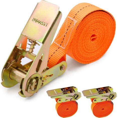 3er Set Spanngurte mit Ratsche 800kg 25mm x 4m für Transport und Ladungssicherung