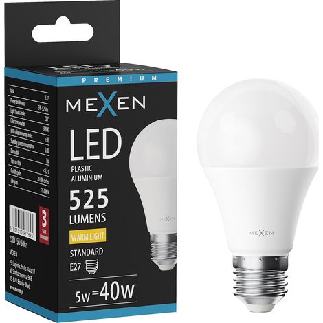 Mexen Nova Lampadina LED E27, A60, 5W, Calda - 3000K, 525 lm - L100-E27-0530-01 (1/5)
