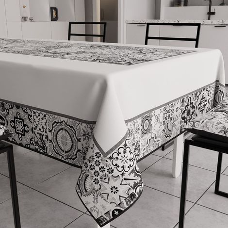 Nappe, Nappe de Table, Nappe Rectangulaire, Nappe Anti-Taches, 140x240 cm, Noir (1/5)
