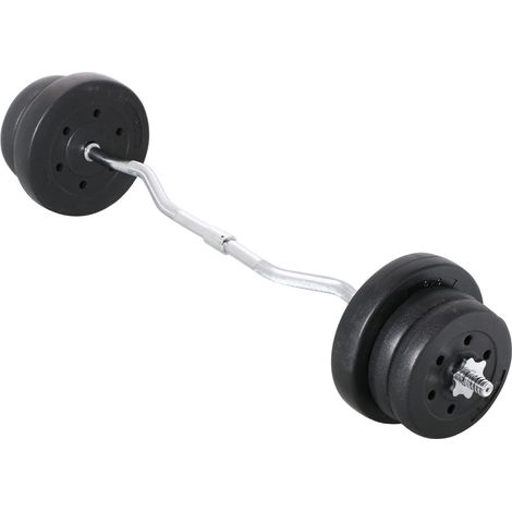 Yaheetech Set Manubri Pesi 25 kg Sollevamento in Ferro Bilanciere con Piastre 2,5 kg/5kg