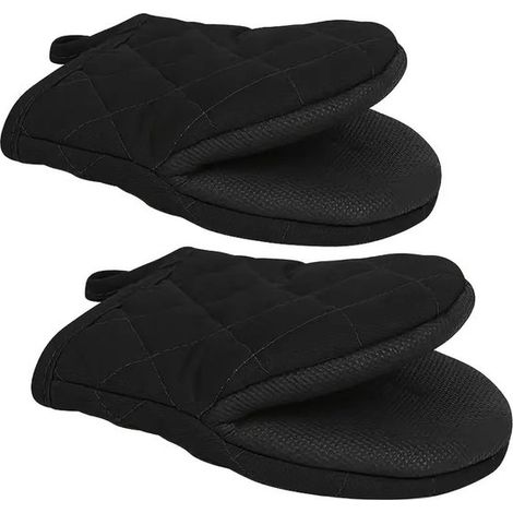 Gants de cuisine isolants, 1 paire, 20,9 x 16,4 cm. Gants de cuisine résistants à la chaleur, adaptés à la cuisson au four et au micro-ondes, avec protection contre les brûlures. (1/5)