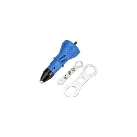 Alicates remachadores de acero inoxidable con adaptador, remachadora eléctrica con boquilla y llave para horno, bricolaje (azul) (1/5)