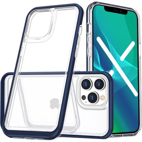 Custodia Erbord per iPhone 13 Pro, con cornice ibrida, blu navy. (1/5)