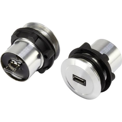 TRU COMPONENTS Micro USB-01 Micro USB-Einbaubuchse 2.0 Buchse, Einbau Micro USB Buchse auf Micro USB (1/2)