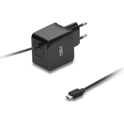Aiino Samsung Wall Charger Caricabatteria da parete Caricatore USB da muro portatile 2A w/include Micro USB cable, Nero