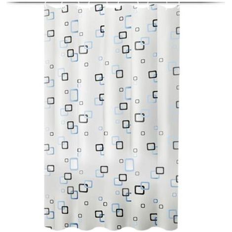 Rideau De Douche Anti Moisissure 200 X 200 cm, PEVA Rideaux de Douche Tissu Lavable avec 12 Crochets, Imperméable Antibactérien Séchage Rapide, pour Baignoire, Salle de Bain (1/4)