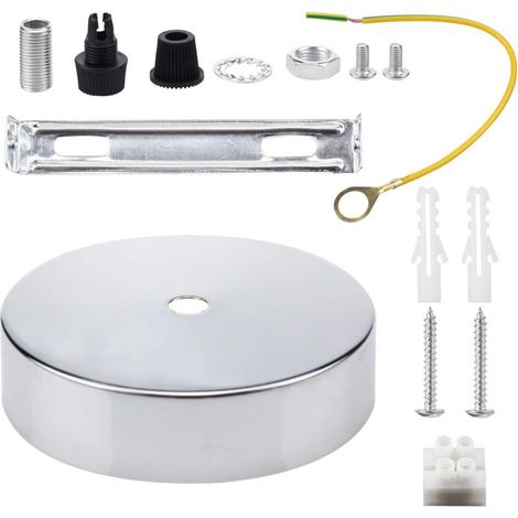 Ceiling Rose Pendant Cable Grip Flex Clamp Plate for Light Fixture 100 mm Choose Hanging Lamp Multicolor Full Set Chrom (1/4)