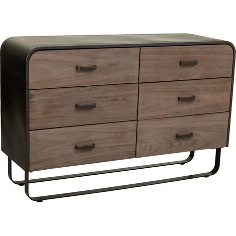 Comoda de madera y metal negro 120x40x78.5h cm (1/5)