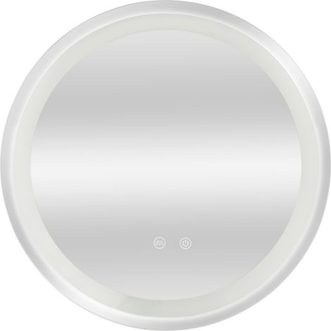 Espejo decorativo LED moderno 80 x 80 x 3 cm plata 030010164