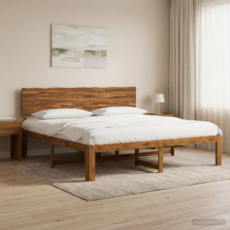 Cama doble con cabecero ROSTOCK Natural 193 x 203 cm (1/5)