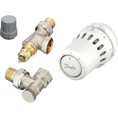 Kit complet de radiateur thermostatique liquide équerre inversée 1/2'' (15/21) - Danfoss