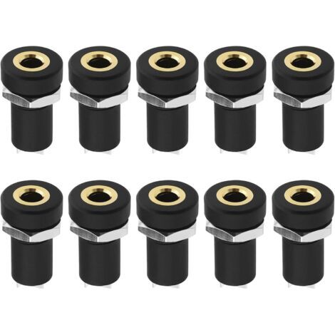 10pcs 3,5mm Femelle Mono Montage sur Panneau Jack avec Écrous 3,5mm Mono Jacks Montage sur Panneau Connecteurs à Souder Accessoires pour Lecteurs CD Ordinateurs Portables Numériques DV (1/5)